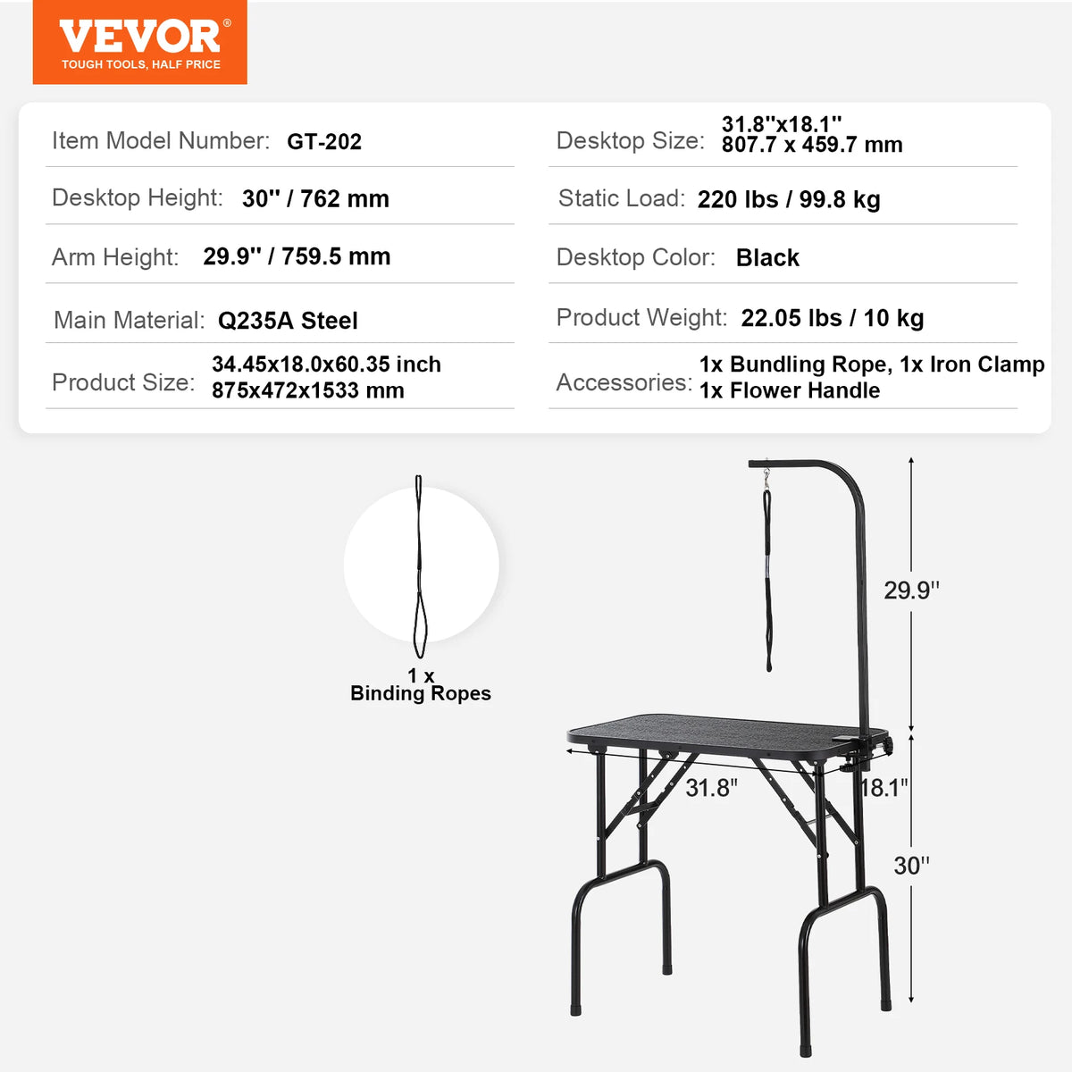 SucceBuy Foldable Dog Grooming Table With Adjustable Arms