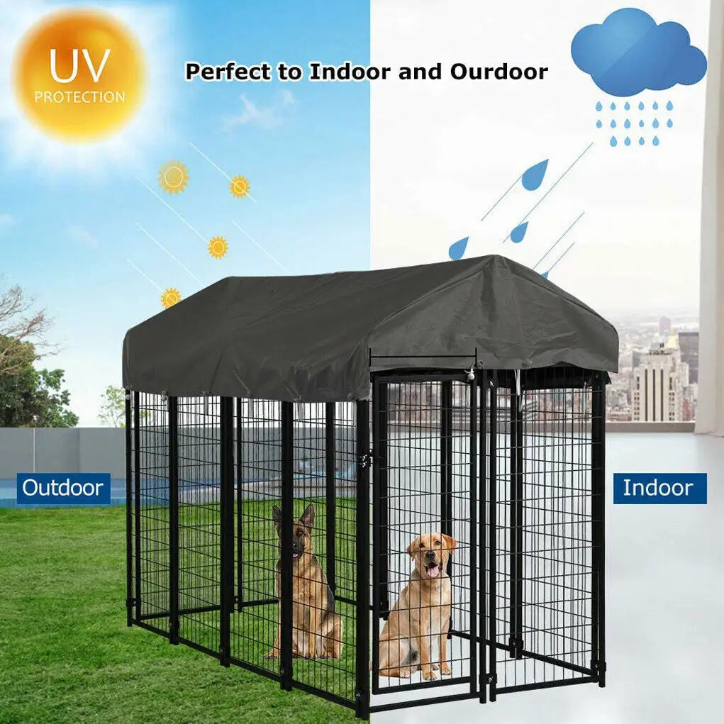 Outdoor Iron Dog Cage Run Enclosure Playpen With Roof