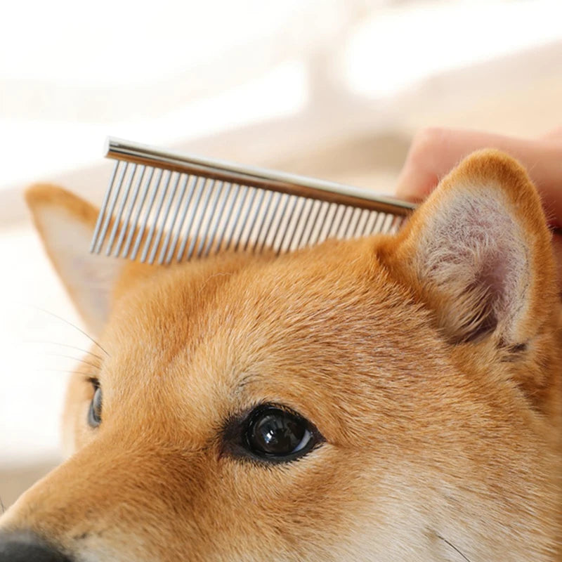 Stainless Steel Dog Comb For Thick Fur Dematting And Grooming