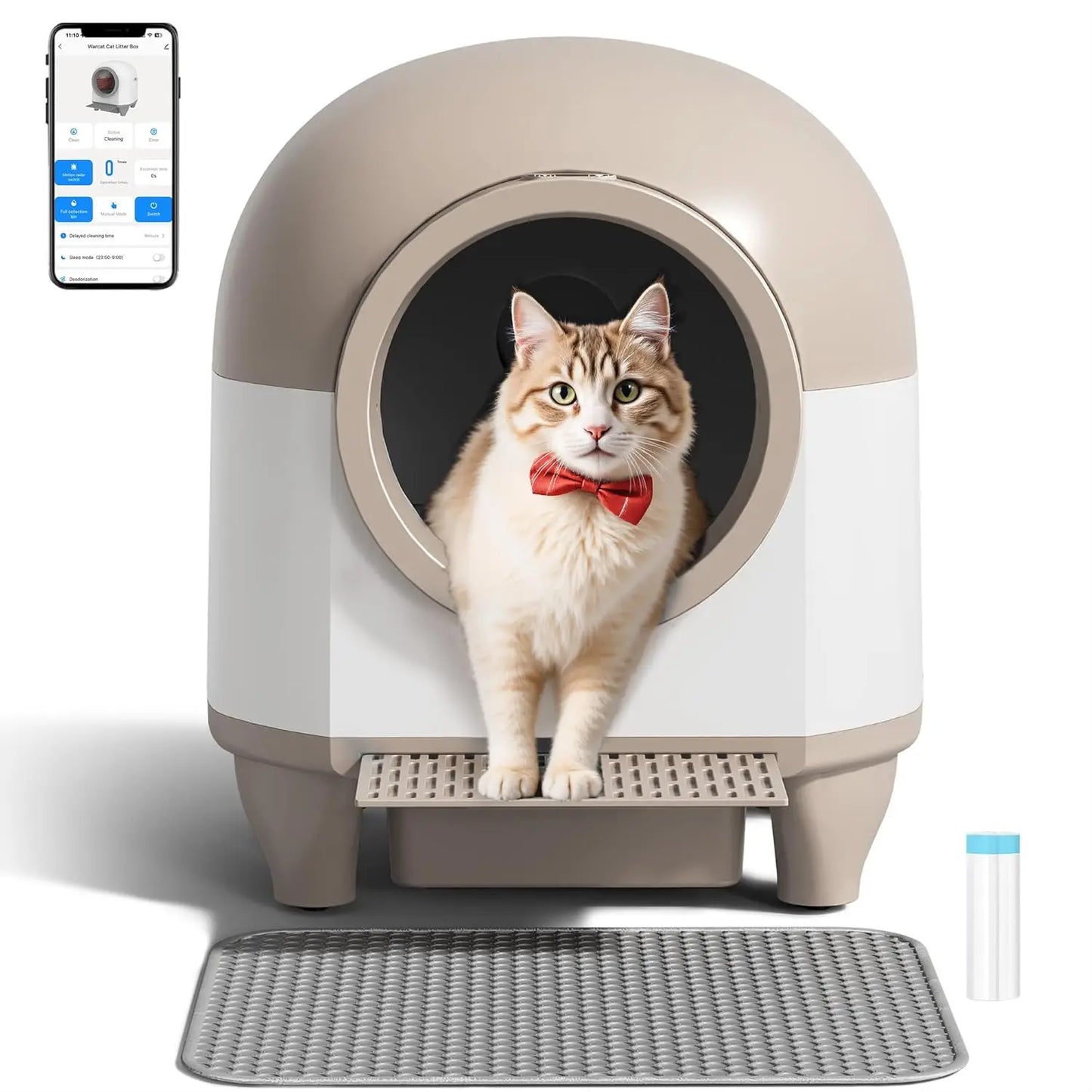 Automatic Self Cleaning Litter Box For Multiple Cats App Controlled