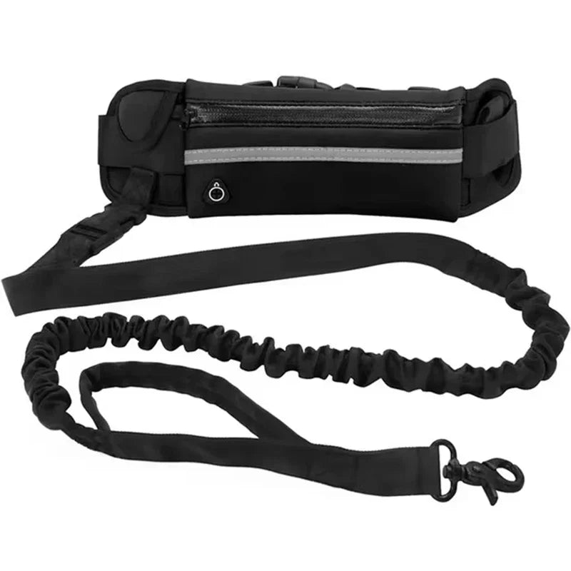 Booteely Hands Free Reflective Retractable Elastic Leash With Waist Bag