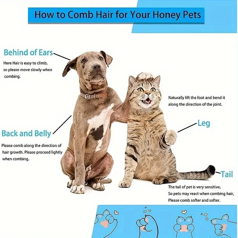 Self Cleaning Dog And Cat Grooming Brush With Ergonomic Handle