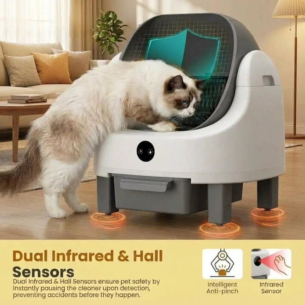 Acekool Open Top Self Cleaning Cat Litter Box With App