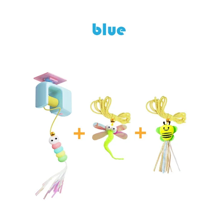 Booteely Interactive Hanging Cat Toy With Retractable String Feathers