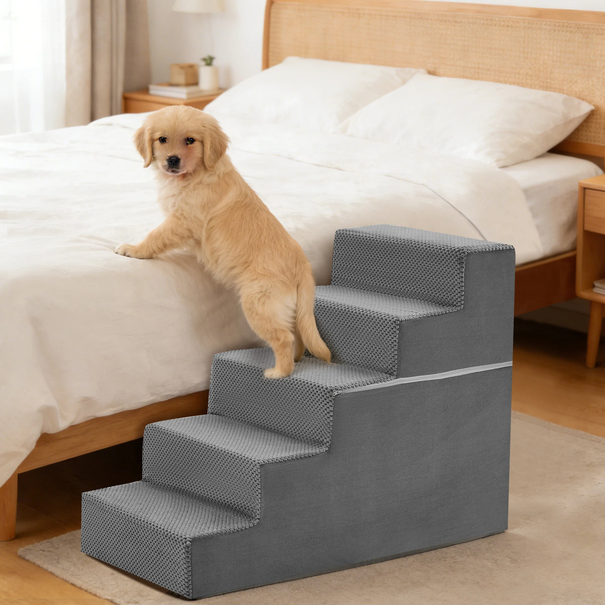 Curved Foam Dog Stairs Ramp Non Slip Indoor Climbing Aid