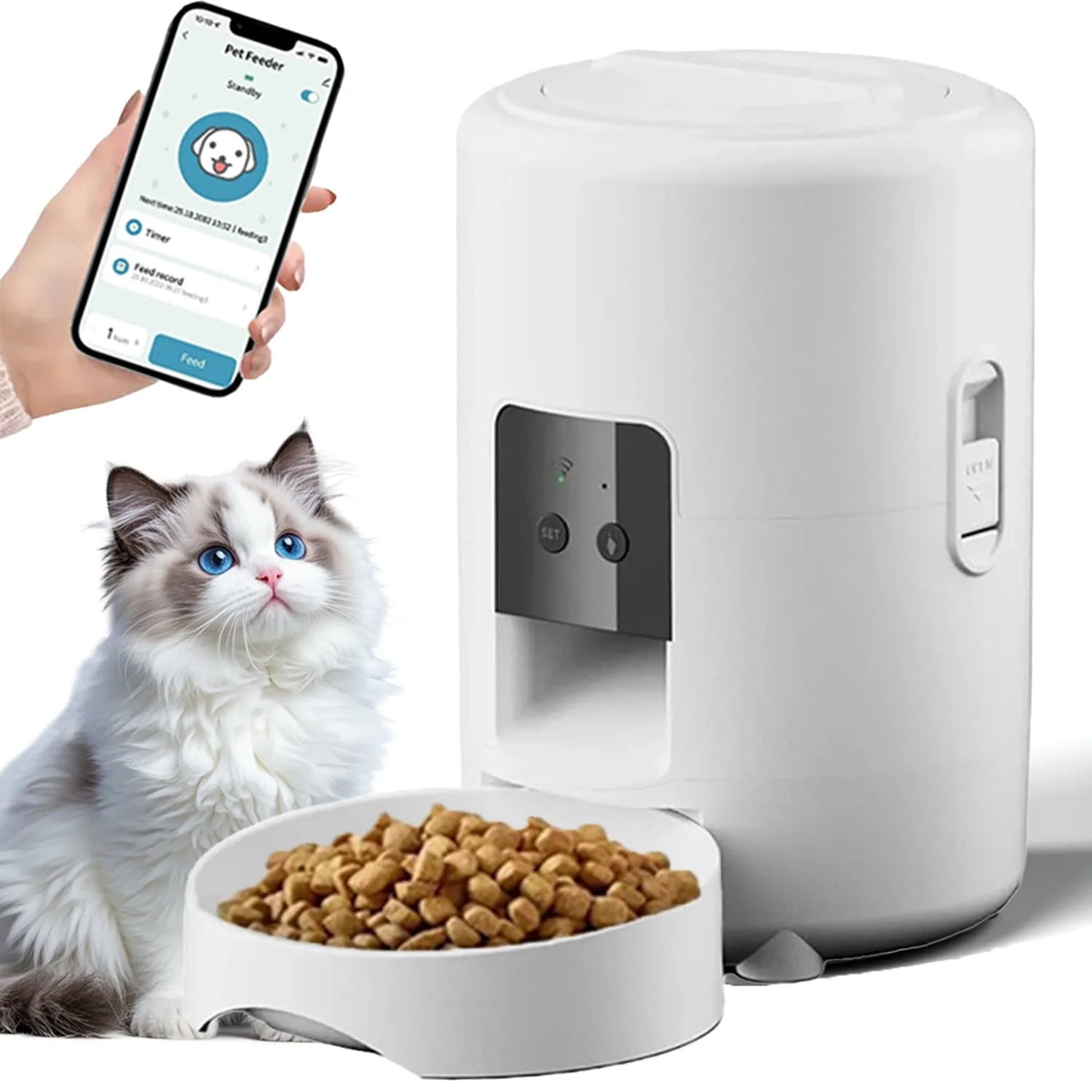 Smart Pet Feeder With App Control For Cats And Dogs