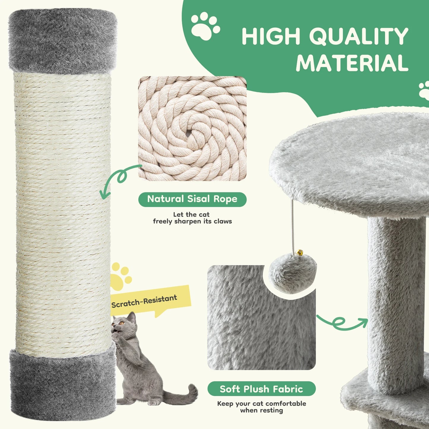 JHK Multi Cat Climbing Cat Tree Tower For Indoor Cats