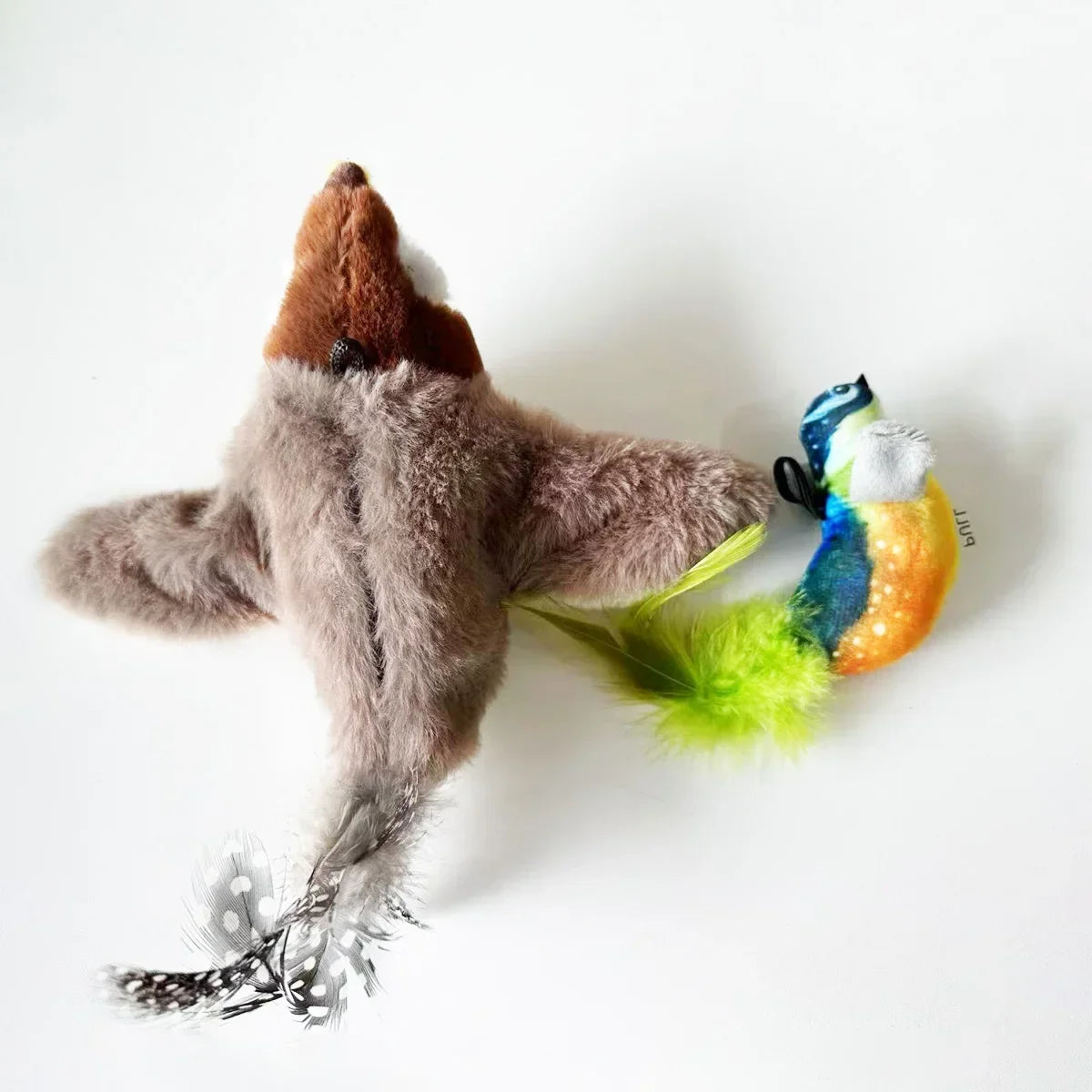 Bird Shaped Cat Toy Rechargeable Chirping Flapping Squeak Plush