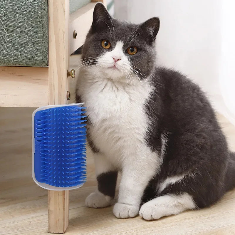 Cat Scratcher Massage Comb Corner Scratching Brush With Catnip Grooming
