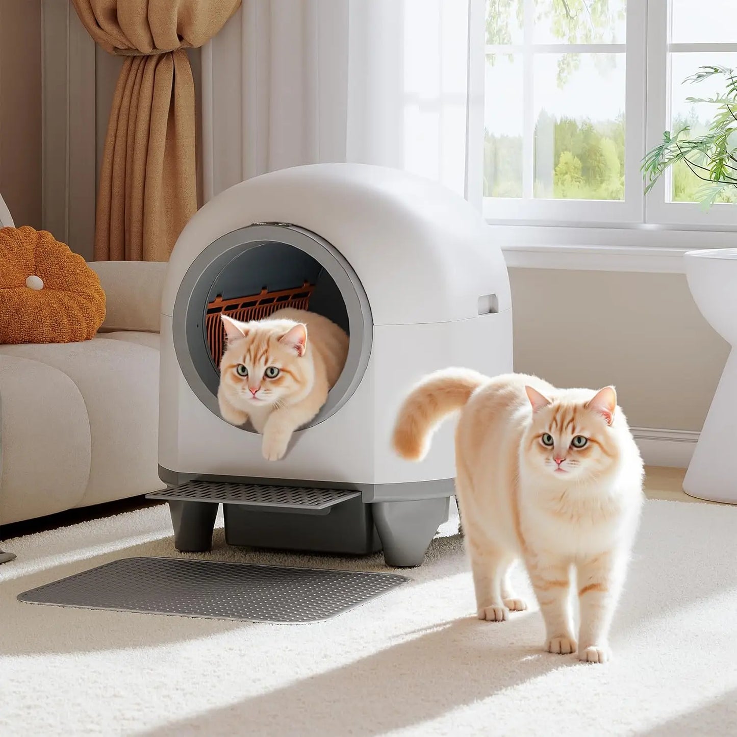Automatic Self Cleaning Litter Box For Multiple Cats App Controlled