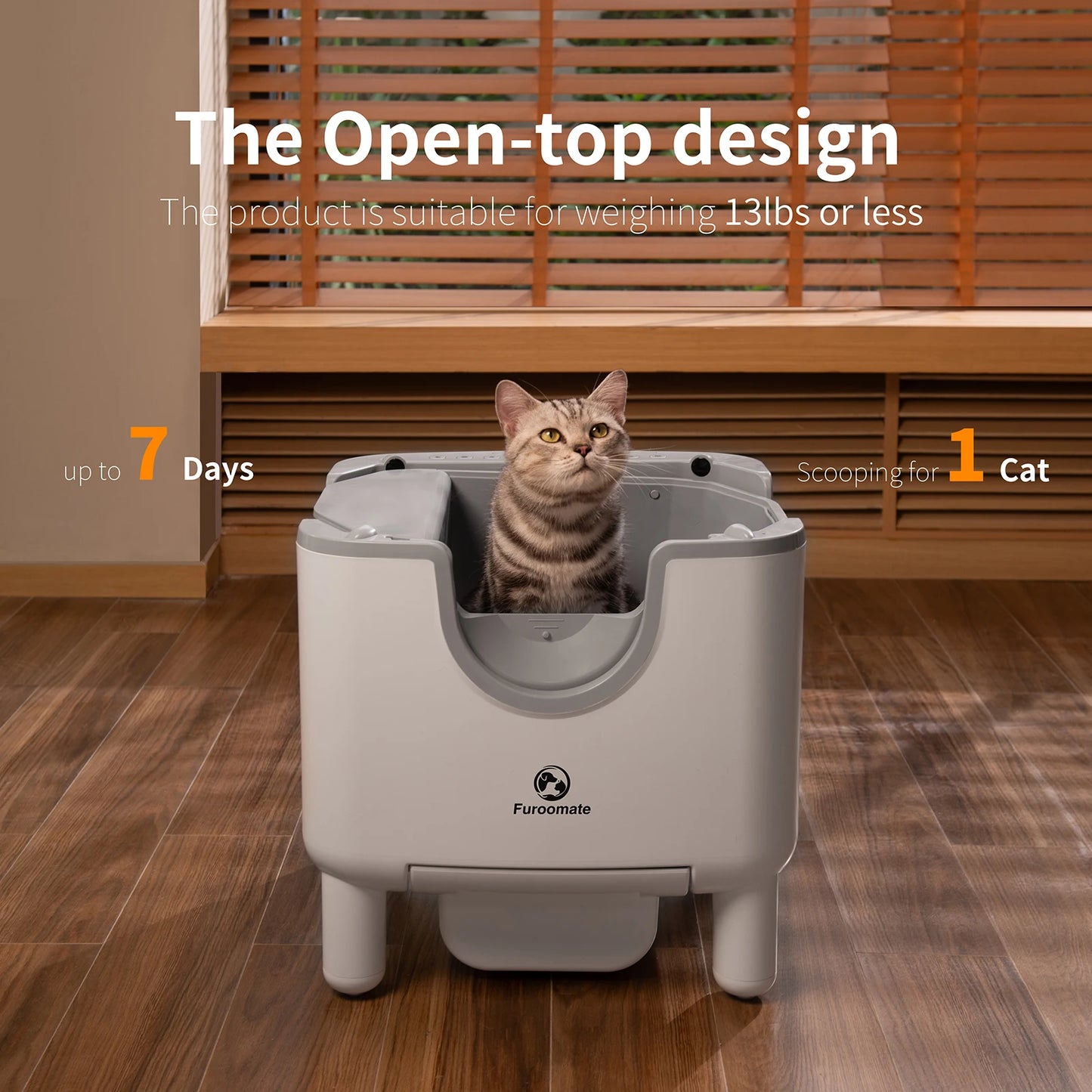 Furoomate F6 Open Top Self Cleaning Litter Box Pro