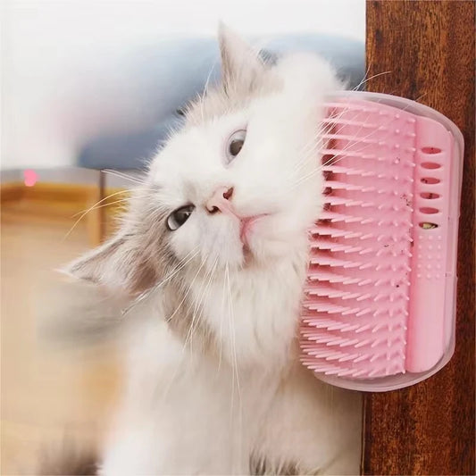 Cat Scratcher Massage Comb Corner Scratching Brush With Catnip Grooming
