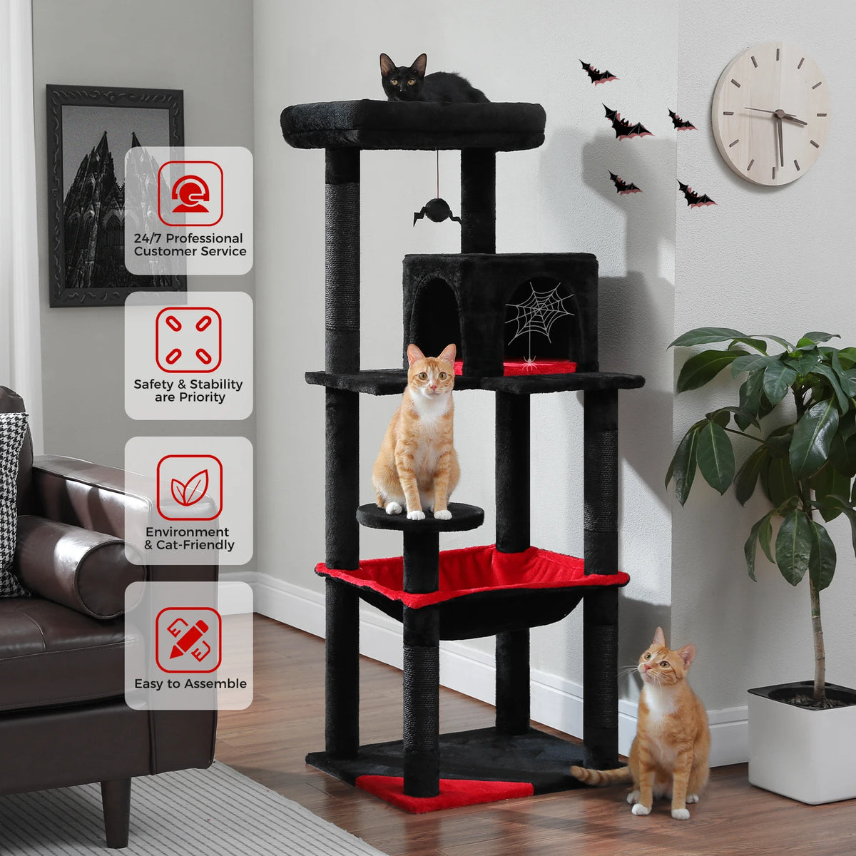 PAWZ Road Gothic Cat Tree With Hammock Scratching Condo