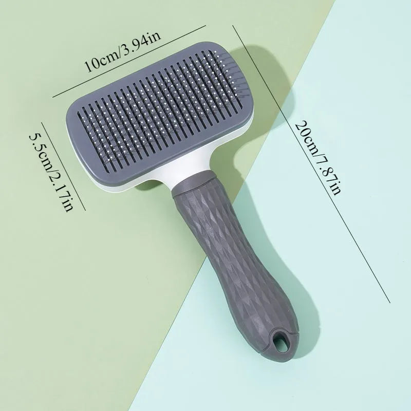 Self Cleaning Dog And Cat Grooming Brush With Ergonomic Handle