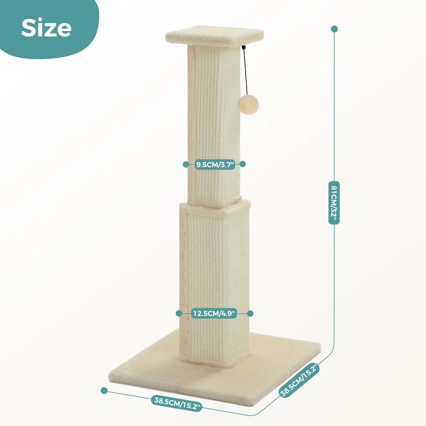 PAWZ Road Cat Scratching Post For Indoor Cats With Sisal Ball