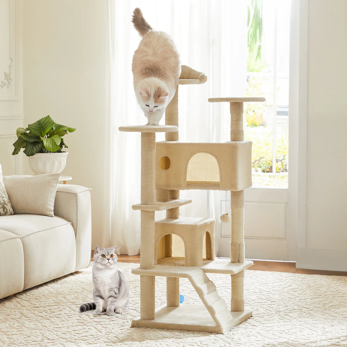 JHK Multi Level Cat Tree Tower With Scratching Post And Platforms