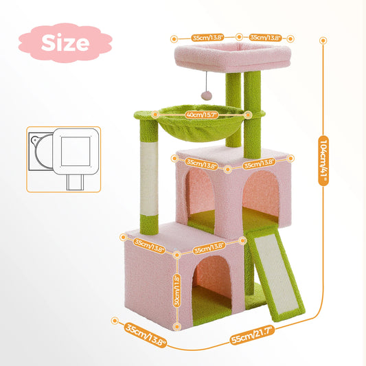 PEQULTICN Large Cat Tree For Indoor Cats Multi Level Tower