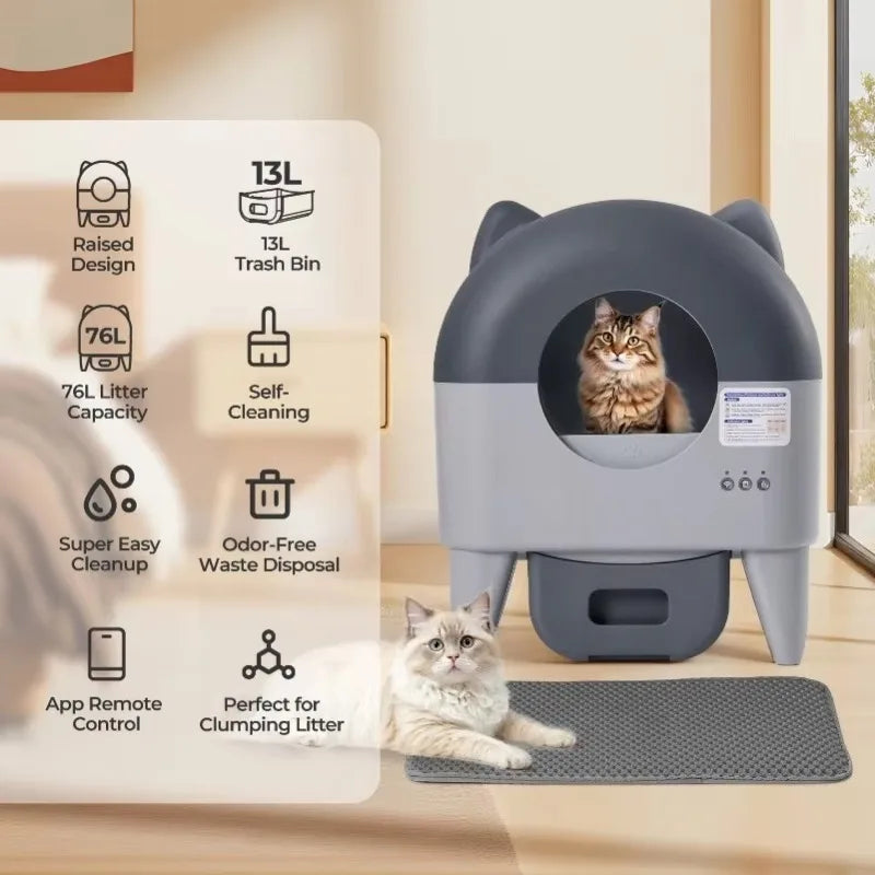 Lunapurr Automatic Self Cleaning Cat Litter Box with App Control