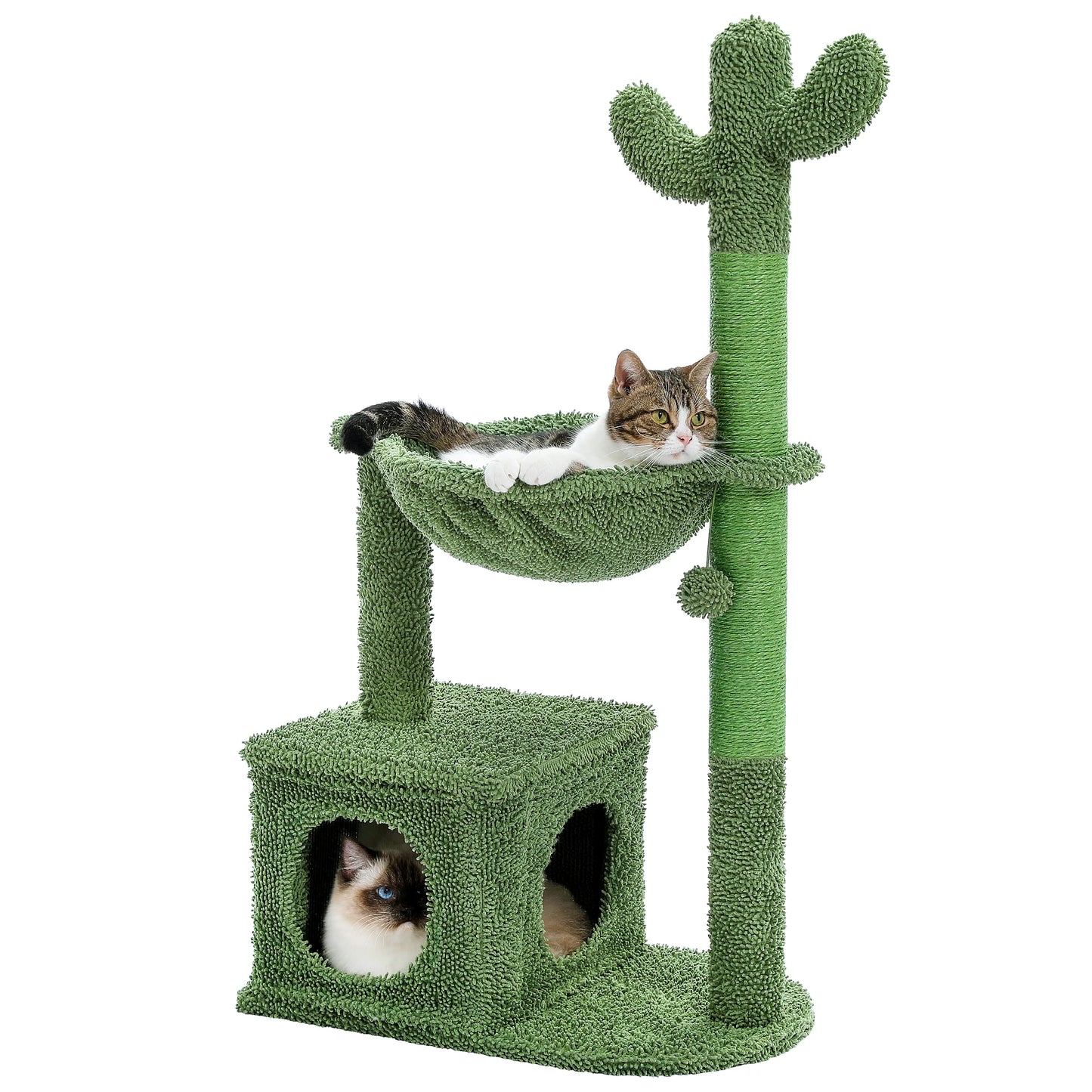 PEQULTICN Cactus Cat Tree With Condo Hammock Scratching Post Indoor