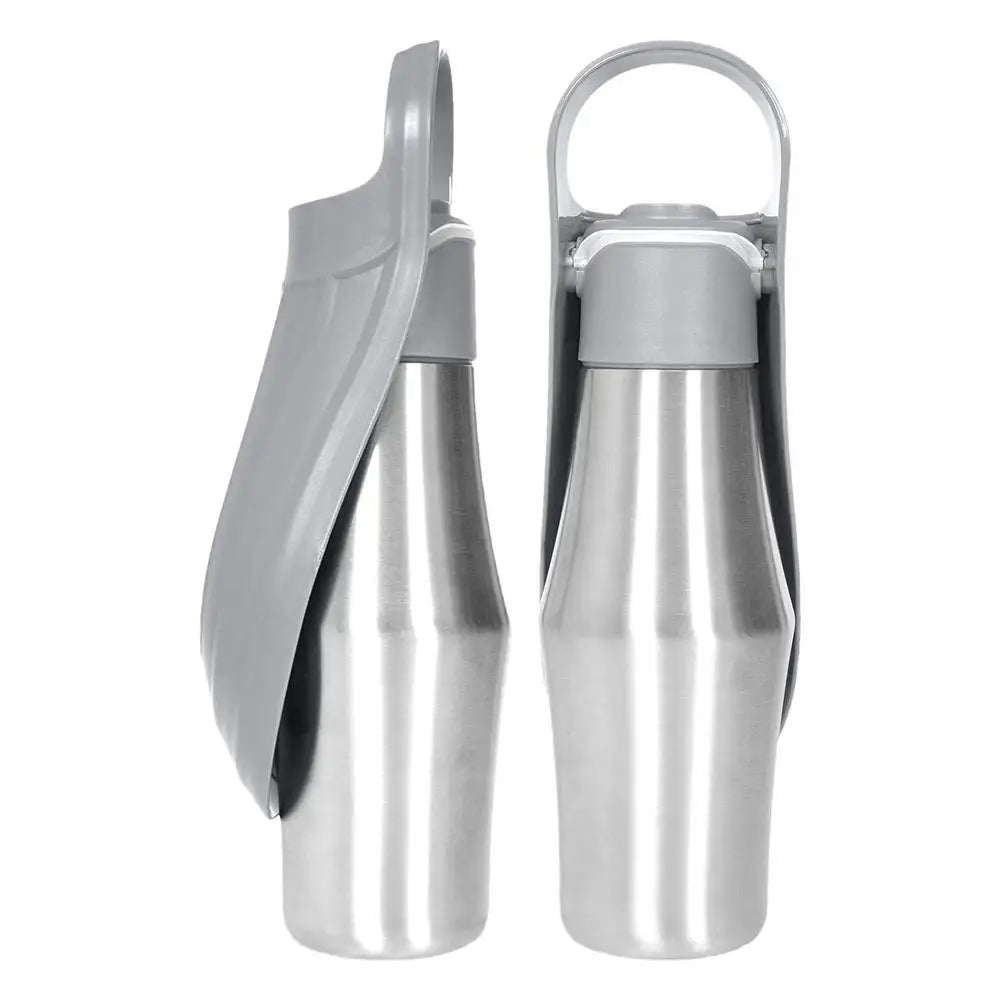 Stainless Steel Dog Water Bottle Two in One Travel Dispenser