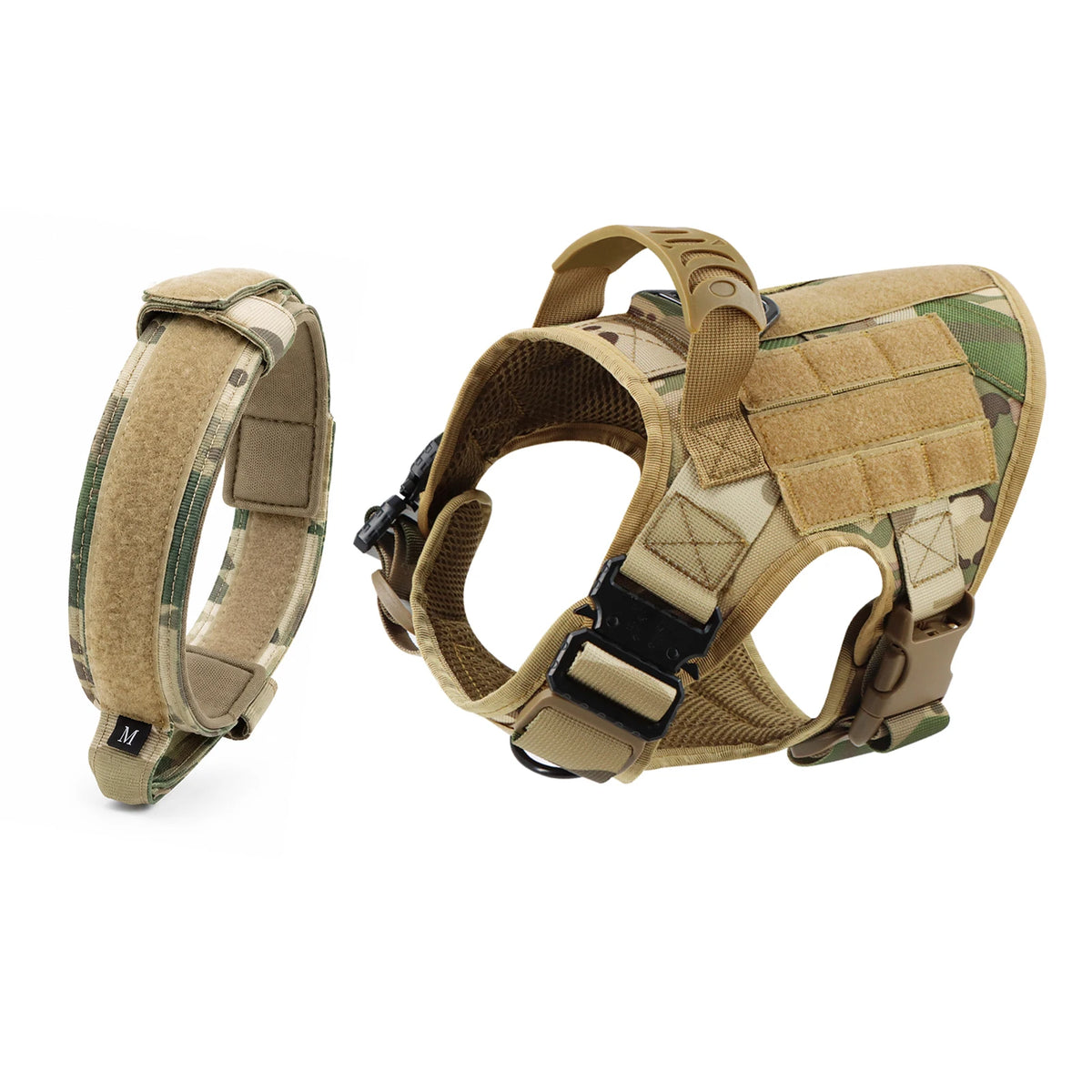 PETRAVEL Adjustable Tactical Dog Harness And Collar Set