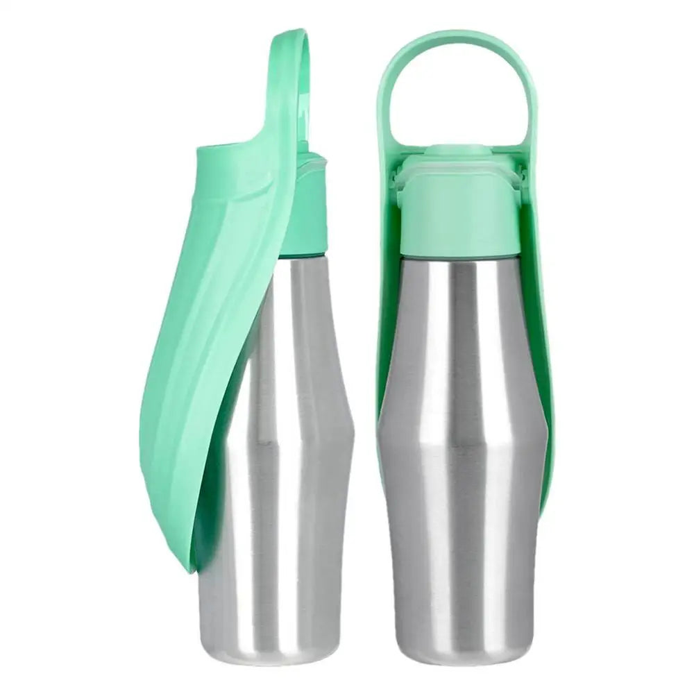 Stainless Steel Dog Water Bottle Two in One Travel Dispenser