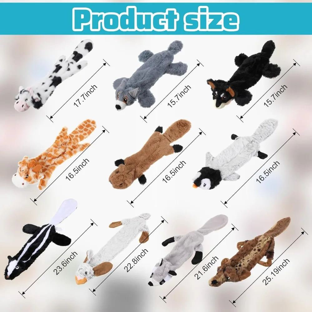 Sratte 10 Pack Soft Squeaky Dog Toys No Stuffing Durable