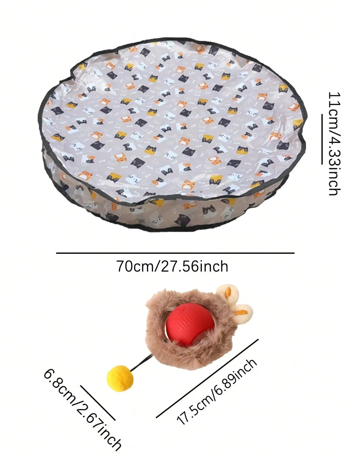 Electric Cat Hunting Ball Toy Set With Lights USB Rechargeable