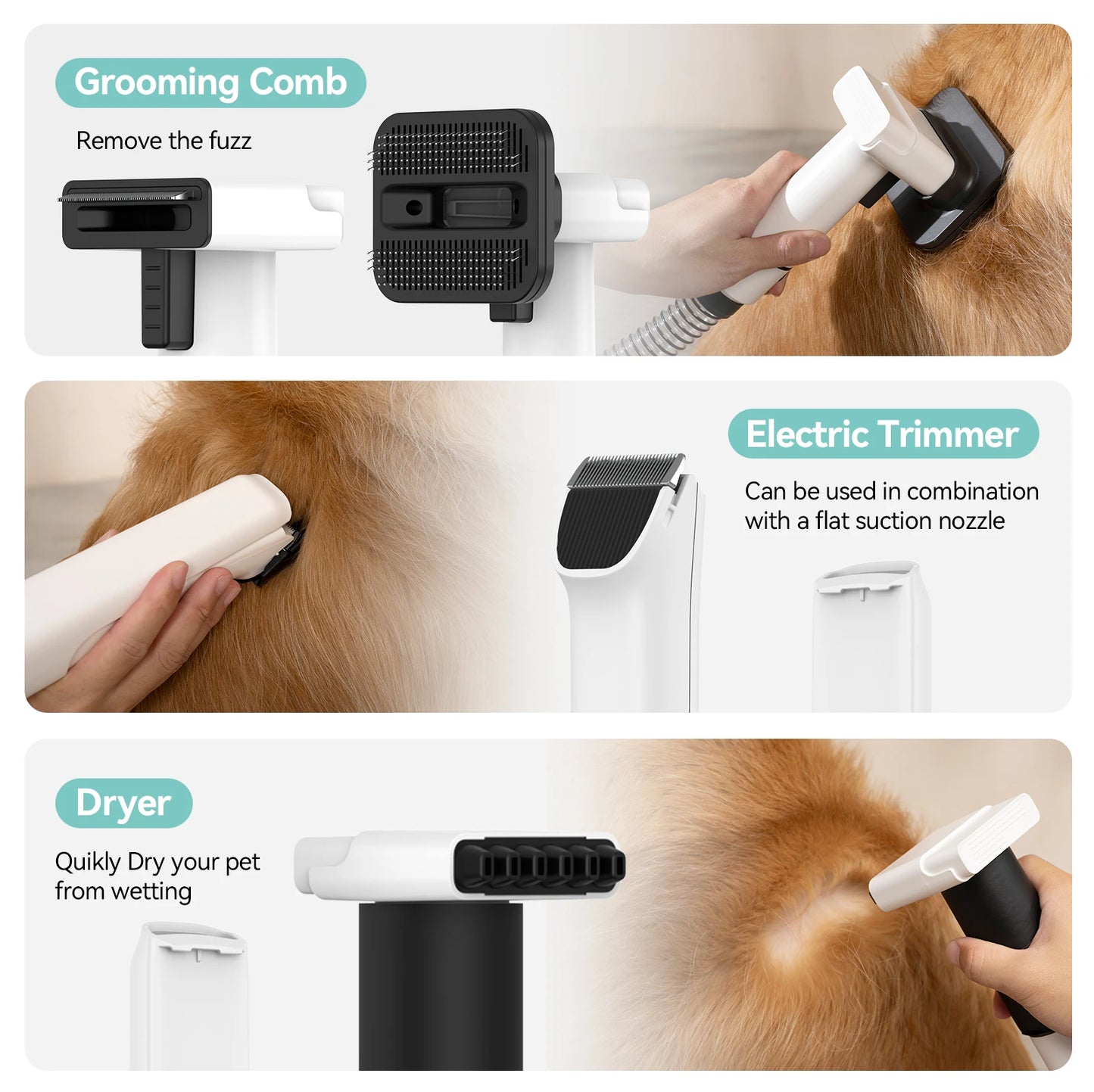 P1 Vacuum Cleaner Hair Dryer 15kPa Pet Grooming Kit Pro