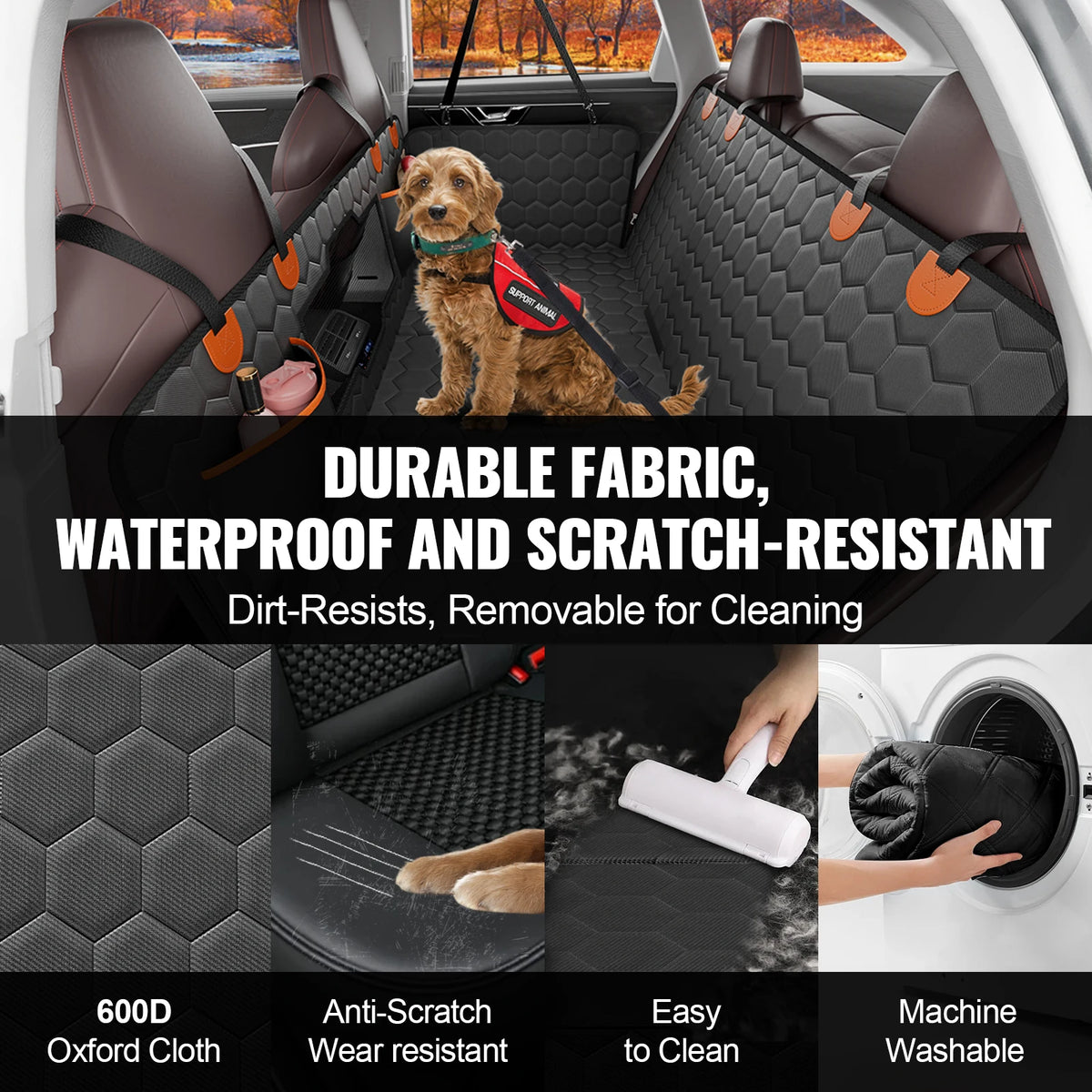 SucceBuy Back Seat Dog Car Seat Cover With Mesh Window
