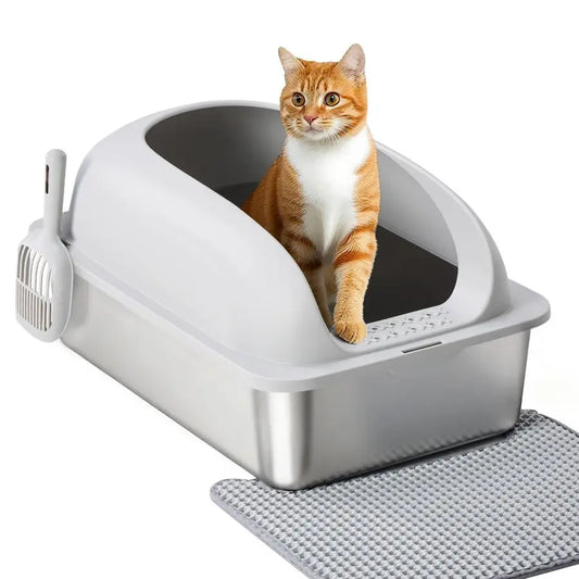 Stainless Steel Cat Litter Box With Lid For Easy Cleaning
