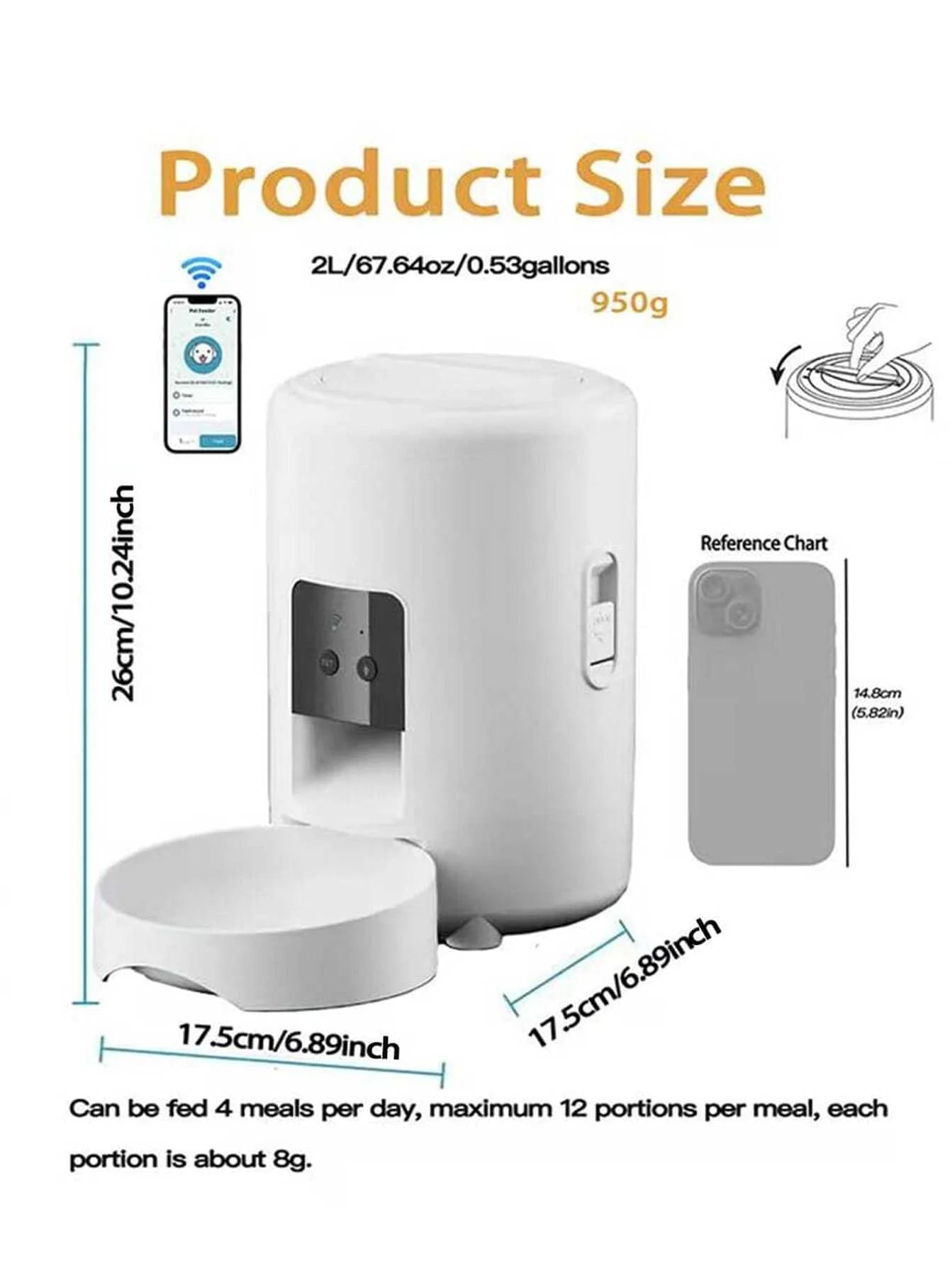 Smart Pet Feeder With App Control For Cats And Dogs