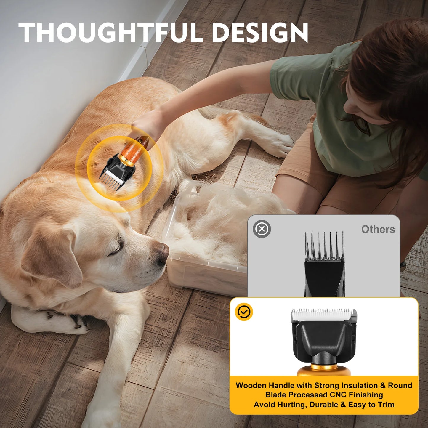 Bymaocar Electric Pet Clipper 55W Professional Corded Animal Shears