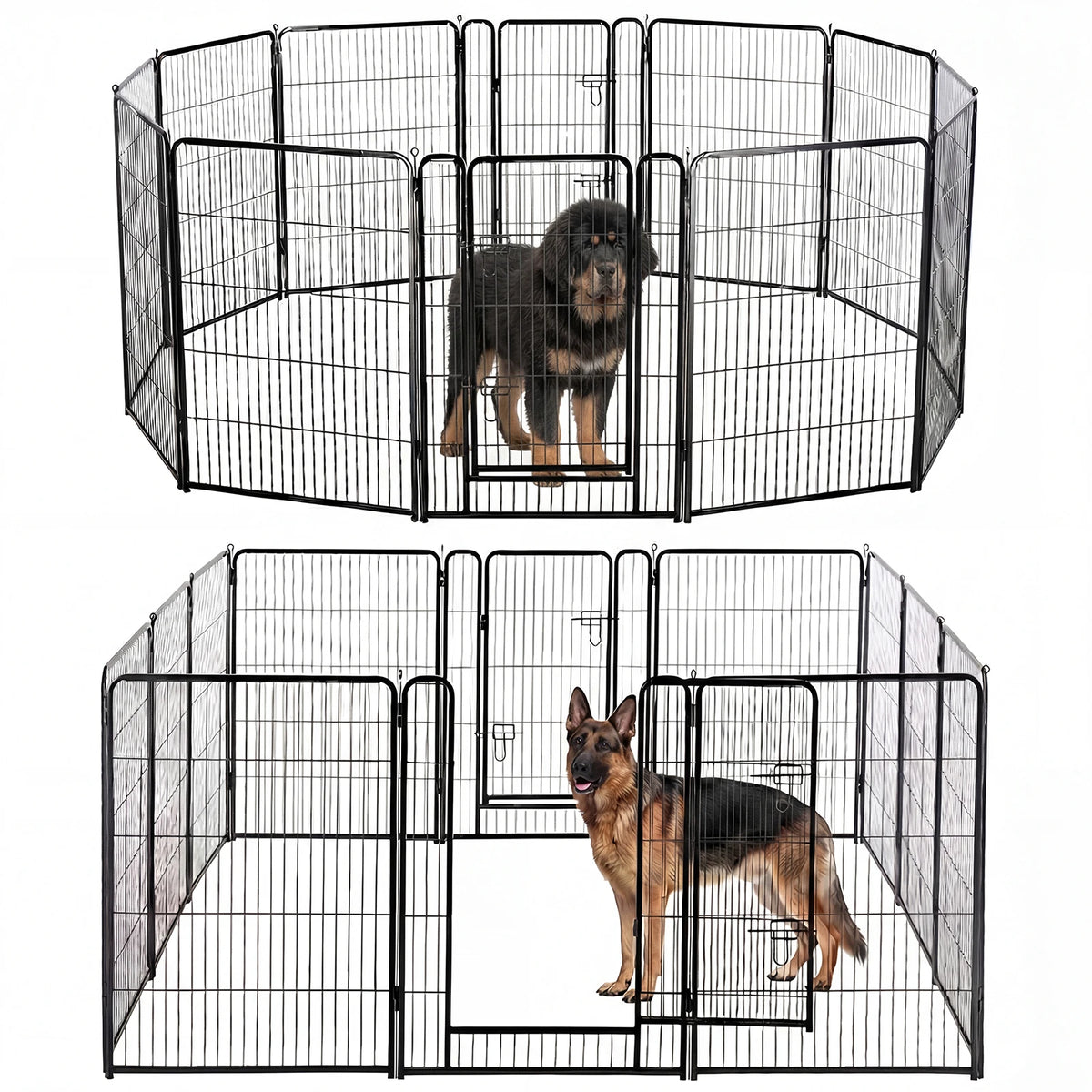 JHK Metal Dog Playpen Foldable Pet Fence Indoor Outdoor Use