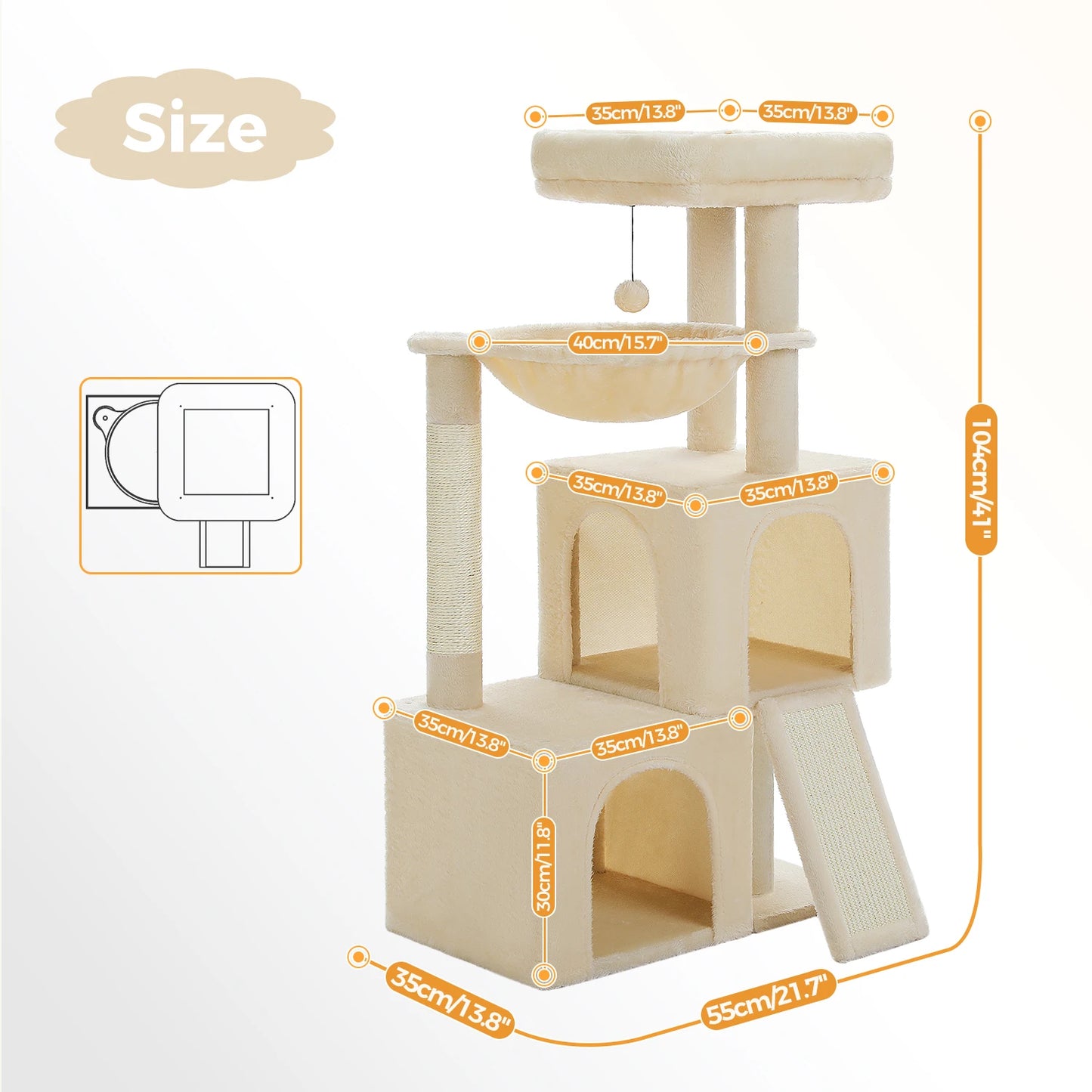 PEQULTICN Large Cat Tree For Indoor Cats Multi Level Tower