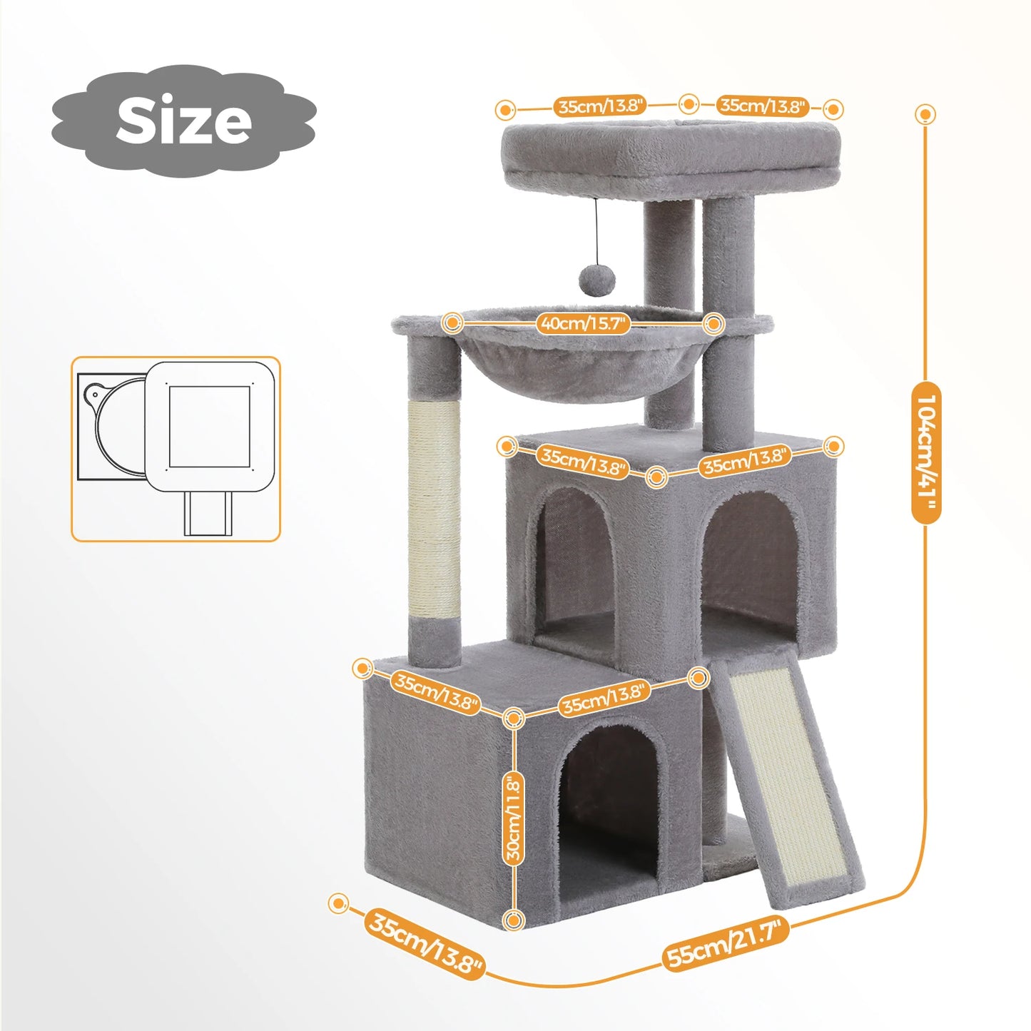 PEQULTICN Large Cat Tree For Indoor Cats Multi Level Tower