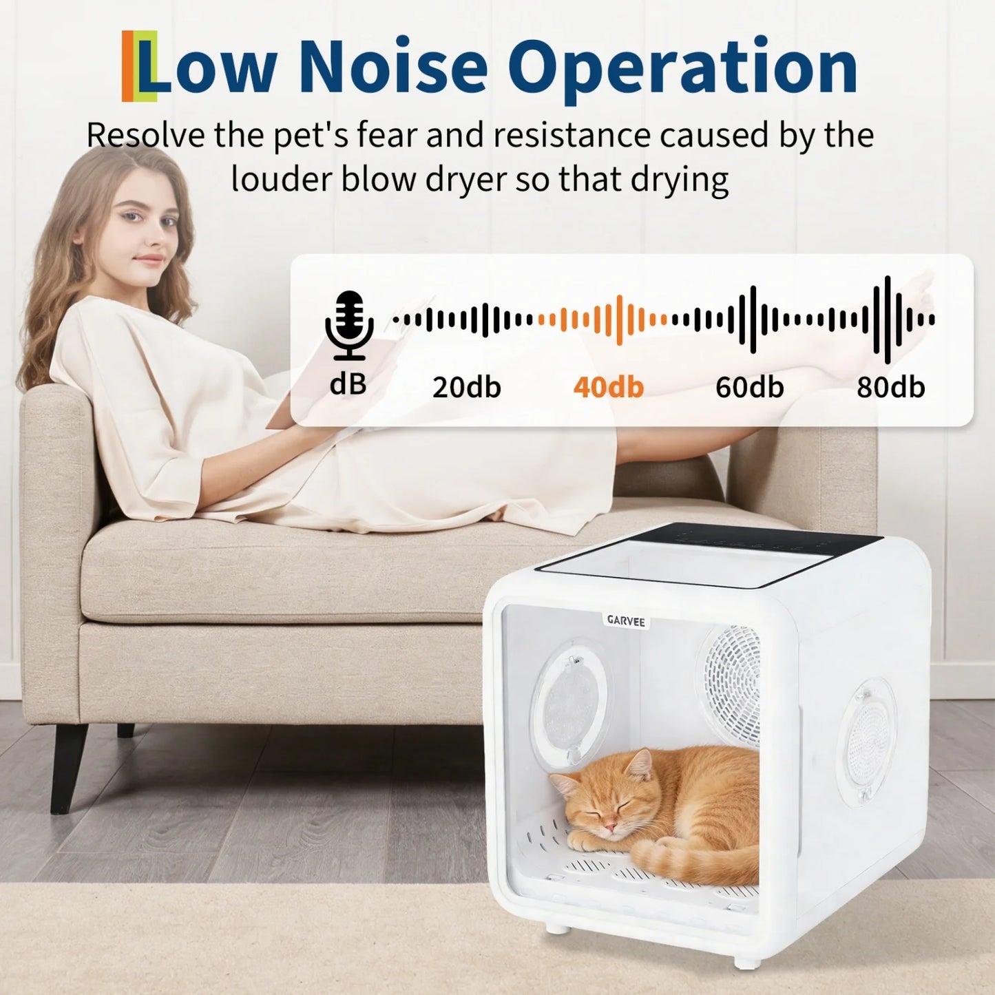 HiMISS 360 Degree Pet Dryer Box With 5 Outlets And Quiet Temperature Control