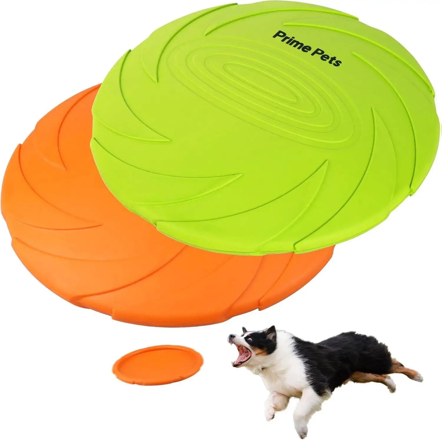 Set Of 2 Natural Rubber Dog Flying Discs Floating For Outdoor Play