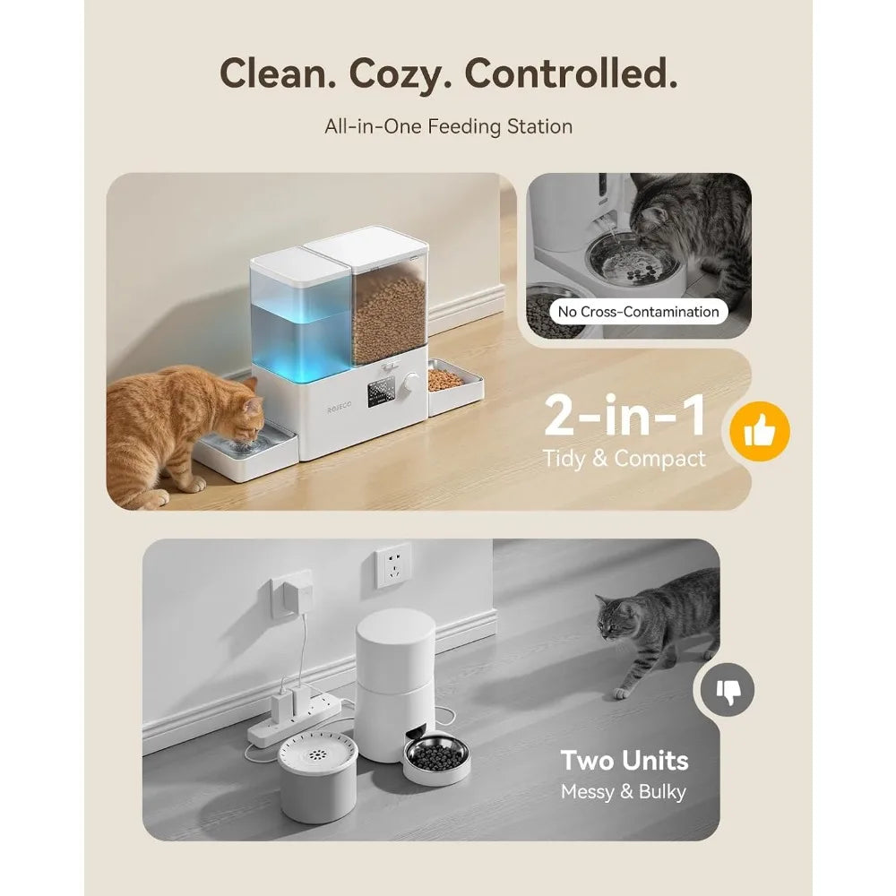 Two In One Automatic Pet Feeder And Water Dispenser