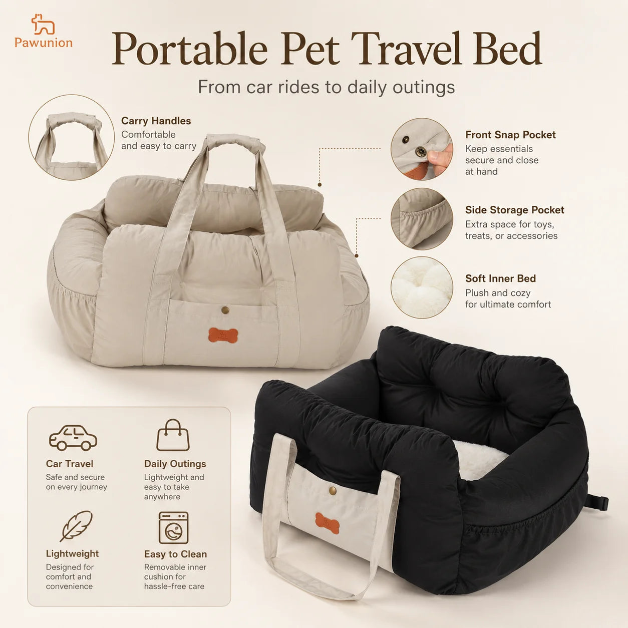 Dog Car Seat Booster For Small To Medium Dogs Portable