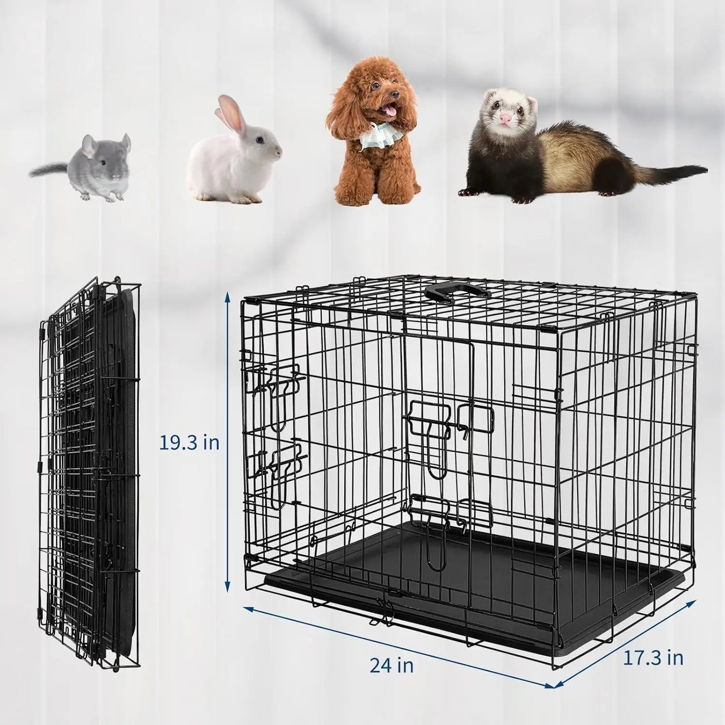 HiMISSCN Rabbit Cage Portable Folding Slide Out Tray