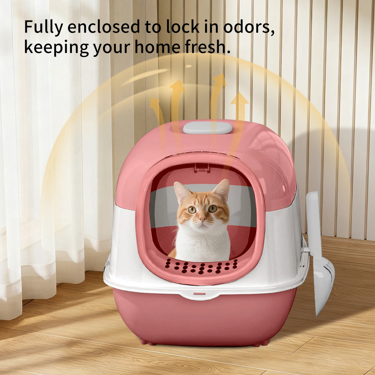 Switchable Open Semi Enclosed Cat Litter Box For Multi Cats
