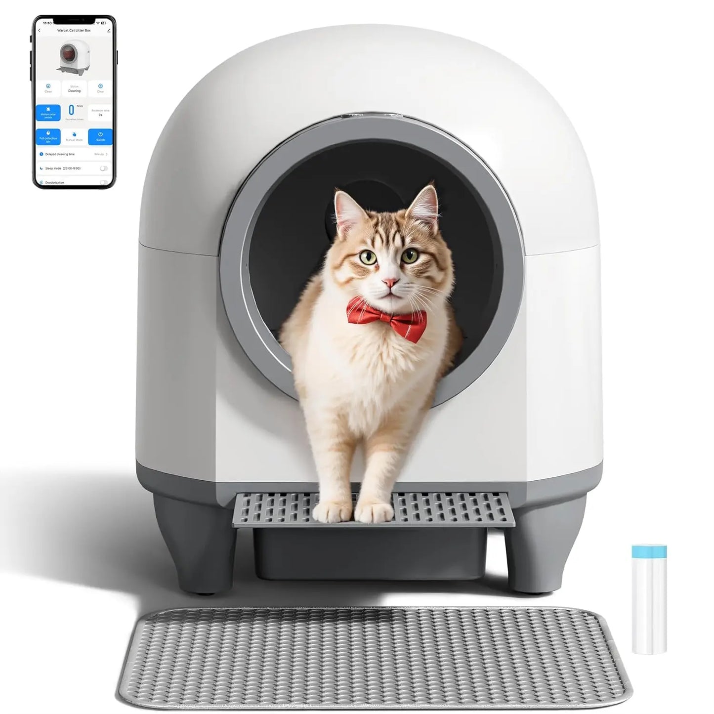 Automatic Self Cleaning Litter Box For Multiple Cats App Controlled